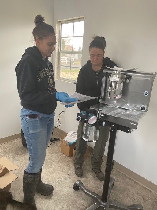 Samantha & Tricia assembling